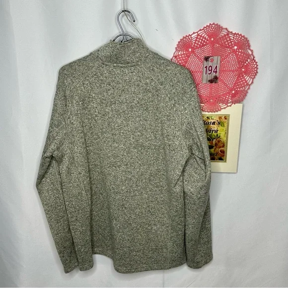 Eddie Bauer 1/4 Zip Fleece Pullover Sweater Heather Grey Size Large - Picture 4 of 13